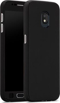 OEM Full Cover Case & Tempered Glass Μαύρο (Galaxy J7 2017