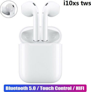 i10XS TWS Bluetooth 5.0 Wireless Earphone Touch Control Portable Headset Earbud for iPhone