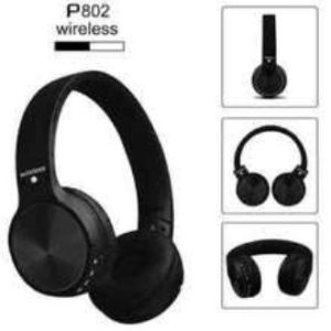 Wireless Bluetooth Headset Subwoofer Stereo P802 Black