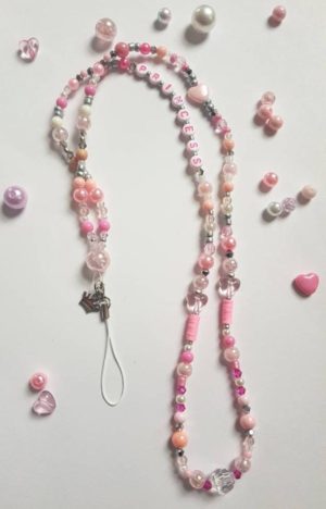 Διακοσμητικό Λουράκι με Χάντρες Fashion Jewelry για κινητό - πολύχρωμες χάντρες - Princess M216