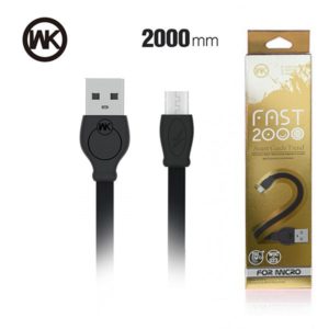 Καλώδιο δεδομένων WK Fast 2000mm Micro USB σε μαύρο χρώμα