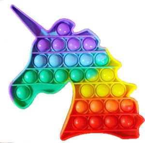 Push pop it Bubble Fidget Toy Stress Reliever Unicorn rainbow colours