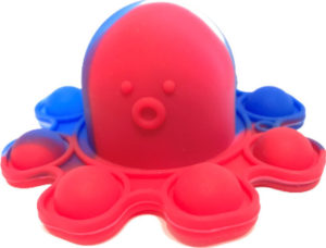 Pop it Fidget Toy Stress Reliever mini μπρελόκ Χταπόδι κόκκινο-μπλε