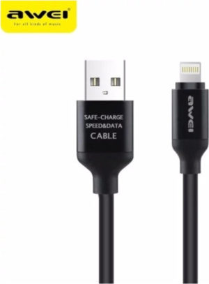 Awei Regular USB to Lightning Cable Μαύρο 1m (CL-80)