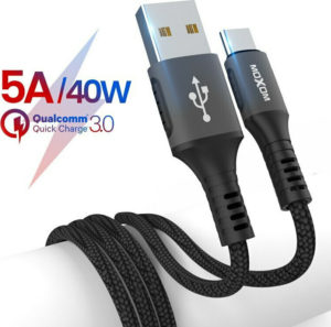 Moxom USB 2.0 Cable USB-C male - USB-A female Μαύρο 4m (MX-CB44)