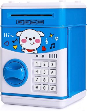 Κουμπαράς Πλαστικός Atm Password Cartoon Bank Mπλε 12.7x11x18.5cm