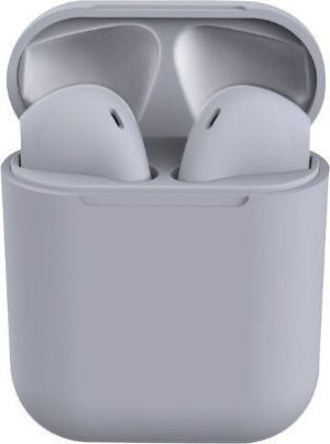 inpods 12 ασύρματα ακουστικά με θήκη φόρτισης Bluetooth 5.0 Touch & Voice Function Γκρι