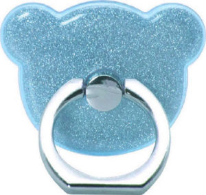 Teddy Bear Ring Stand Holder 360 Degree Rotation with Glitter - Blue
