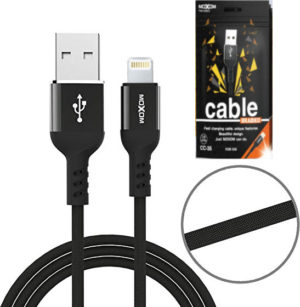 Καλώδιο Σύνδεσης/Φόρτισης Moxom Braided Cable USB σε Apple Lightning 2.4A (1m) CC-35 Black Original