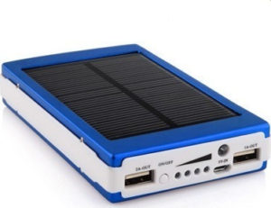 ADAP007 Ηλιακό Power Bank 20000mAh με 2 Θύρες USB-A Μπλε