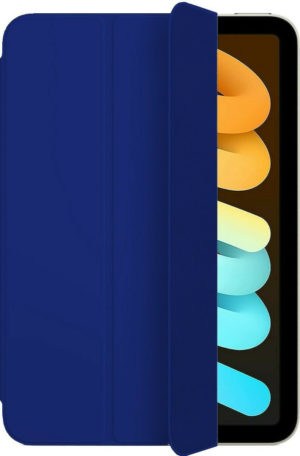 iPad Mini (2021) / iPad Mini 6 Tri-fold Stand Case Dark Blue with Clear TPU Silicone Back Cover (oem)