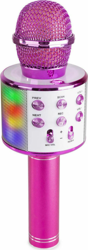 Ασύρματο Μικρόφωνο Karaoke Max KM15 σε Ροζ Χρώμα