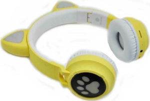 Andowl Cat Ear Q-EM3 Ασύρματα On Ear Ακουστικά Κίτρινα