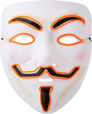 Μάσκα Πλαστική με φως Anonymous Πορτοκαλί