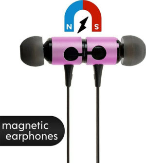 AZ-25 In-ear Bluetooth Handsfree Ακουστικά με Αντοχή στον Ιδρώτα Ροζ