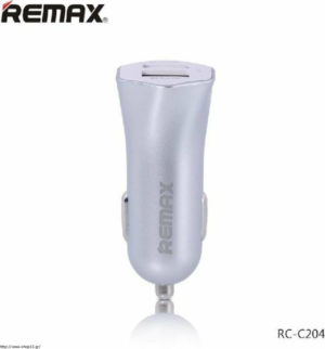 Remax Φορτιστής Αυτοκινήτου Ασημί RCC204 Συνολικής Έντασης 2.4A με Θύρες: 2xUSB