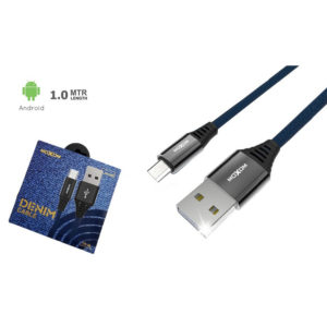 Καλώδιο Σύνδεσης/Φόρτισης Moxom Denim Cable Micro USB 2.4A Braided (1m) CC-38 Blue Original
