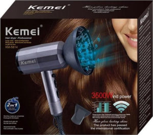 Επαγγελματικό σεσουάρ μαλλιών 2 σε1 3500W με φυσούνα KM-5814 Kemei