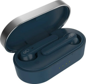 TWS-09 Earbud Bluetooth Handsfree Ακουστικά με Θήκη Φόρτισης Μπλε