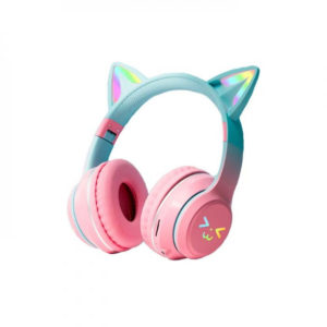 Cat Ear Headset Ασύρματα/Ενσύρματα On Ear Ακουστικά Ροζ Πράσινο BT612