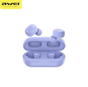 Awei T13 Pro Earbud Bluetooth Handsfree Ακουστικά με Αντοχή στον Ιδρώτα και Θήκη Φόρτισης - Μωβ
