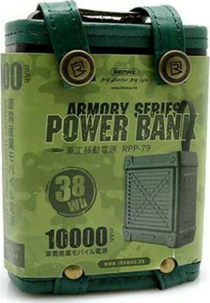 Remax Armory RPP-79 Power Bank 10000mAh με 2 Θύρες USB-A Πράσινο