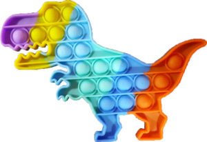Push pop it Bubble Fidget Toy Stress Reliever rainbow colours Dinosaur