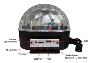 Bluetooth led crystal magic ball light MP3 music speaker