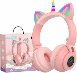 Unicorn STN27 Ασύρματα Bluetooth Over Ear Ακουστικά με 7 ώρες Λειτουργίας Ροζ