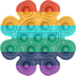 Push pop it Bubble Fidget Toy Stress Reliever rainbow colours Flower