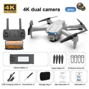 Drone E99 K3 Pro HD 4k Dual Camera Foldable Mini RC WIFI GREY