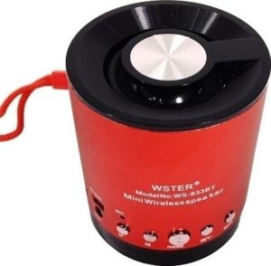 WSTER FM Mini Bluetooth Speaker WS-633BT 5V With TF Slot Mp3 & Οθόνη Red