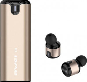 Ασύρματο Bluetooth Ακουστικό με Βάση Φόρτισης Awei T8 (Χρυσό)