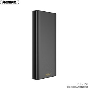 Remax RPP-150 Power Bank 20000mAh με 2 Θύρες USB-A Μαύρο