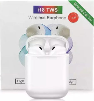 Ασύρματα Ακουστικά Bluetooth 5.0 i18 TWS Touch Control Mini Earbuds - Λευκό
