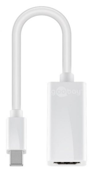 GOOBAY αντάπτορας Mini DisplayPort σε HDMI θηλυκό 51729, 0.15m, λευκό 51729