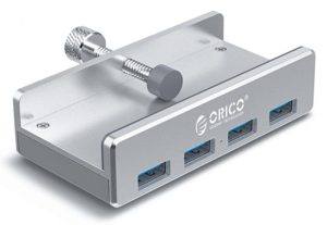 ORICO USB hub με κλιπ MH4PU-SV-BP, 4x USB, ασημί MH4PU-SV-BP