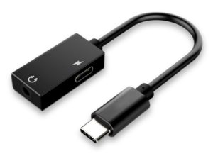 POWERTECH καλώδιο USB Type-C σε USB Type-C/3.5mm CAB-UC053, 0.11m, μαύρο CAB-UC053