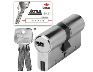 Cisa - Κύλινδρος Υψηλής Ασφαλείας 80mm 30/50 με 5 κλειδιά OA3S0-17 Ασημί 20774