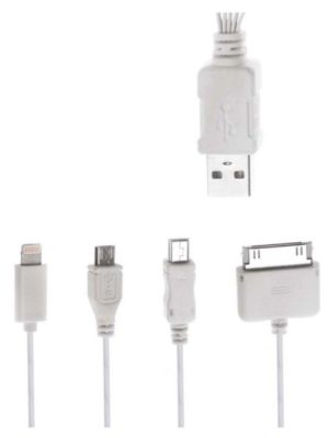 POWERTECH καλώδιο USB 4 in 1 PT-214, 1m, λευκό PT-214