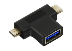 CABLETIME αντάπτορας USB 3.0 σε USB-C & Micro USB C160, μαύρος 5210131038574