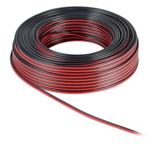 POWERTECH καλώδιο ήχου 2x 0.50mm² CAB-SP008 Copper, 10m, μαύρο & κόκκινο CAB-SP008