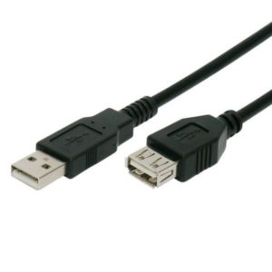 POWERTECH καλώδιο USB αρσενικό σε θηλυκό CAB-U011, copper, 1.5m, μαύρο CAB-U011