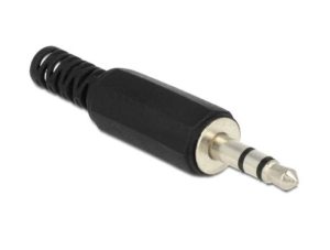 DELOCK Βύσμα 3.5mm Stereo, 3 pin, Bend Protection, Plastic, Black 65534