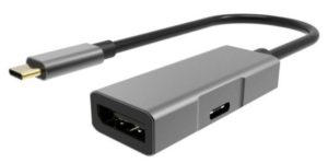 POWERTECH αντάπτορας USB Type-C σε DisplayPort + PD PTH-054, 4K, γκρι PTH-054