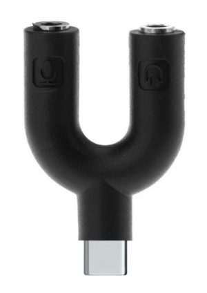POWERTECH αντάπτορας USB Type-C σε 2x 3.5mm CAB-J052, μαύρος CAB-J052