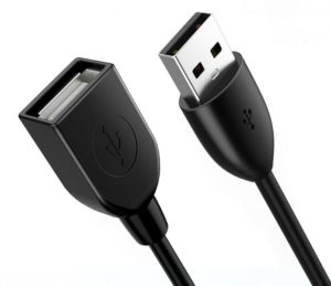 CABLETIME καλώδιο USB 2.0 αρσενικό σε θηλυκό C160, 3A, 1m, μαύρο 5210131038666