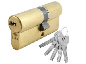 Cisa - Κύλινδρος Ασφαλείας 70mm με 5 Κλειδιά (28-43mm) OE300-11 Χρυσό 23897