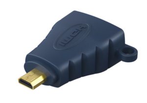 CABLETIME αντάπτορας Micro HDMI D σε HDMI AV599, με ring, 4K, μπλε 5210131039458