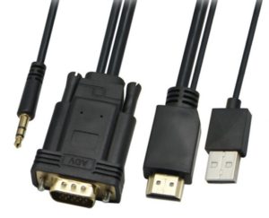 POWERTECH καλώδιο HDMI & USB σε VGA & 3.5mm CAB-H111, 1080p, 5m, μαύρο CAB-H111